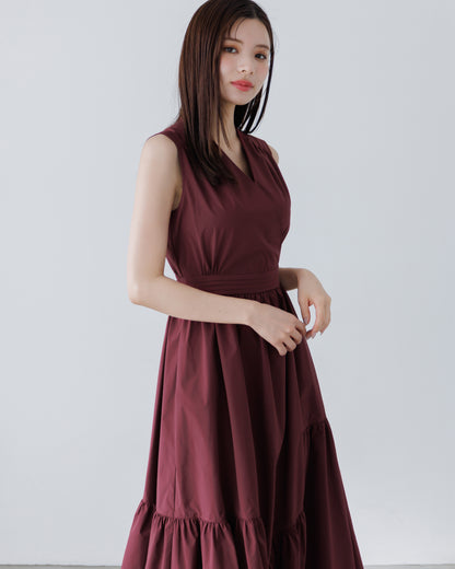 【予約販売】ノースリーブフレアイレヘムワンピース