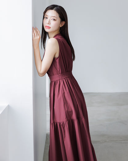 【予約販売】ノースリーブフレアイレヘムワンピース