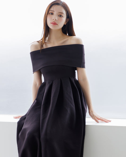 【10%OFF】4way仕様オフショルニットワンピース