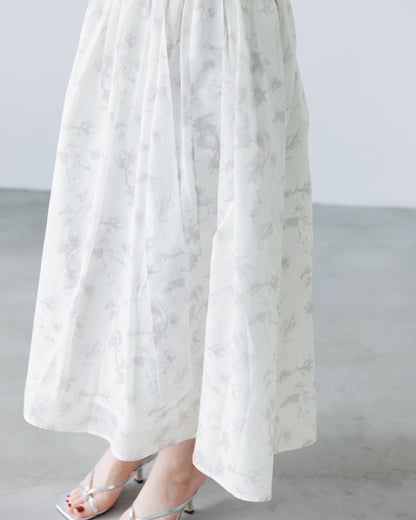 【予約販売】ホルターネックギャザーフラワーワンピース