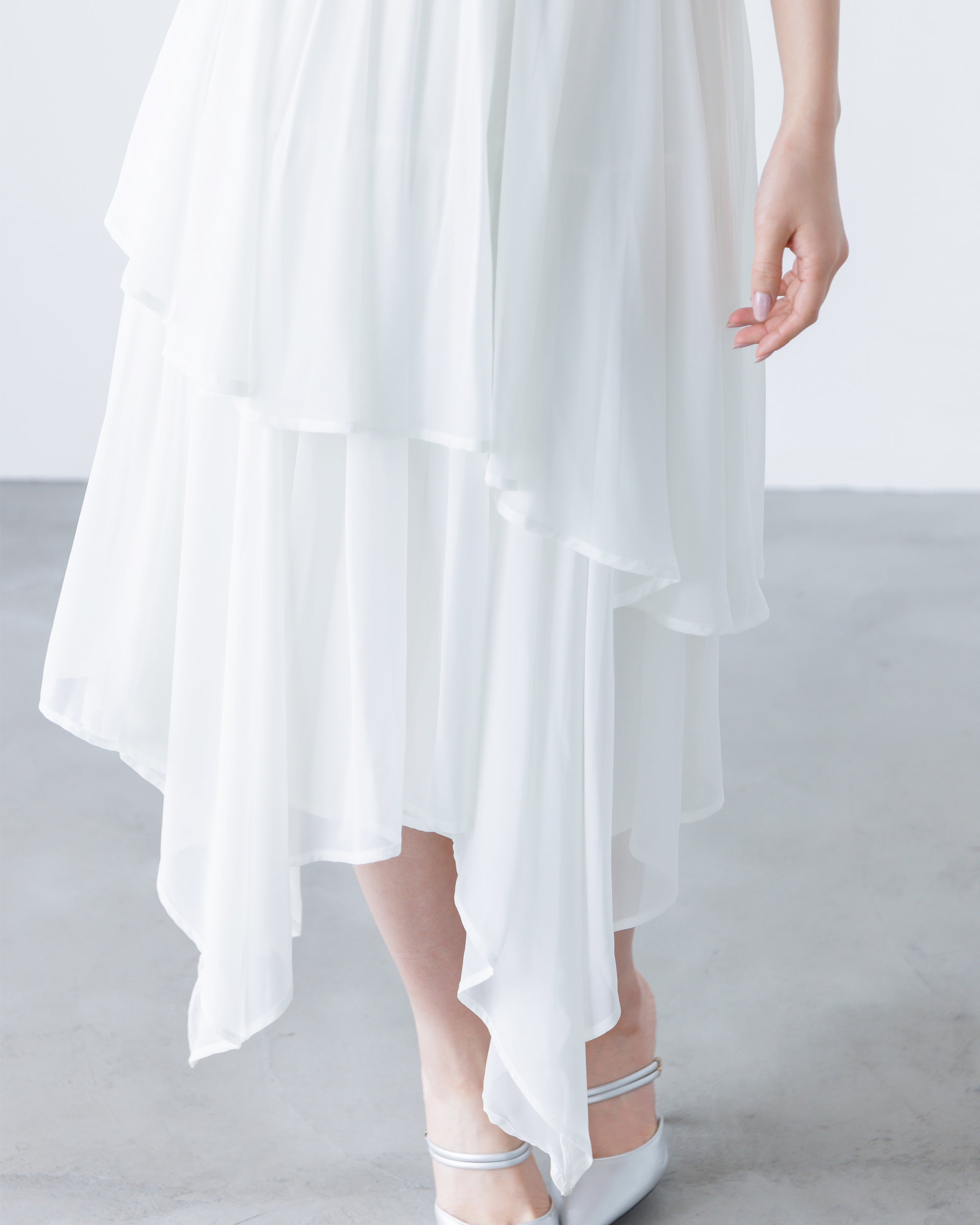 NEW】ドッキングニットシフォンギャザーワンピース – La lune