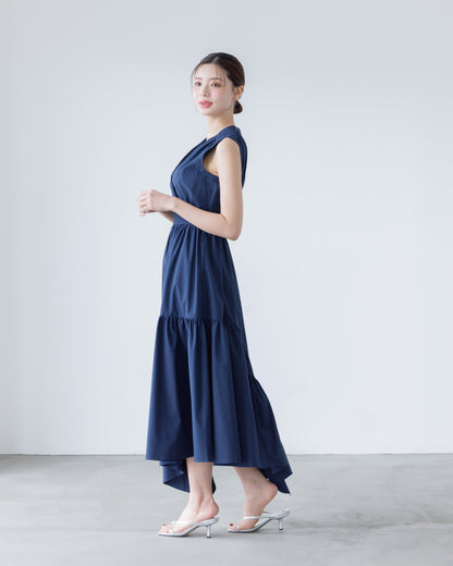 【予約販売】ノースリーブフレアイレヘムワンピース