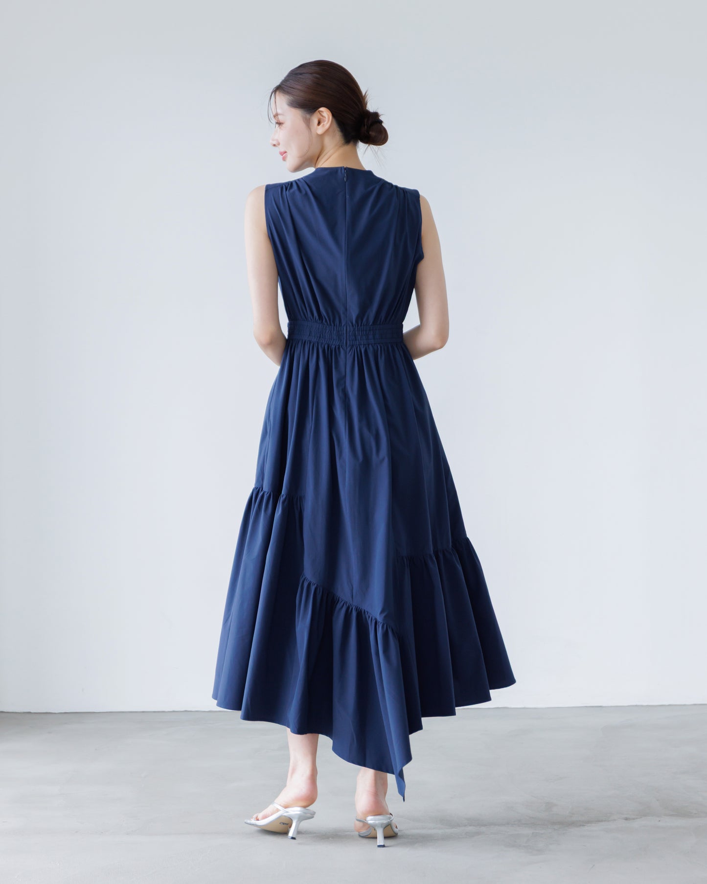 【予約販売】ノースリーブフレアイレヘムワンピース