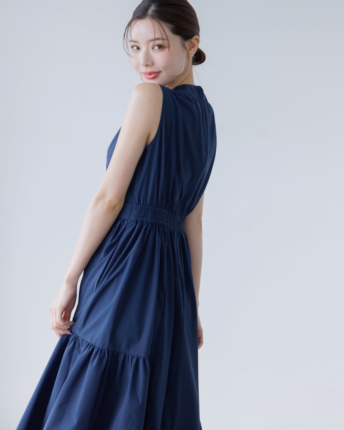 【予約販売】ノースリーブフレアイレヘムワンピース