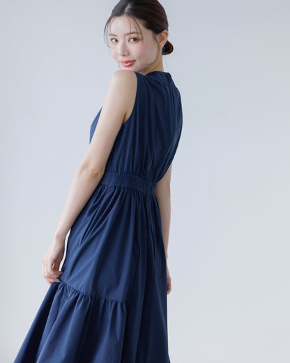 【予約販売】ノースリーブフレアイレヘムワンピース