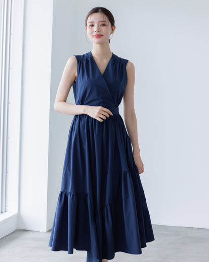 【予約販売】ノースリーブフレアイレヘムワンピース