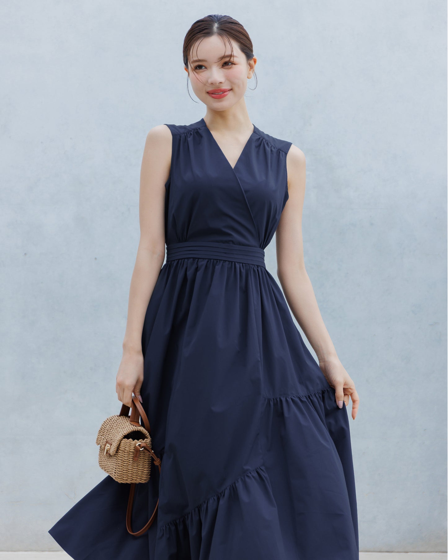 【予約販売】ノースリーブフレアイレヘムワンピース