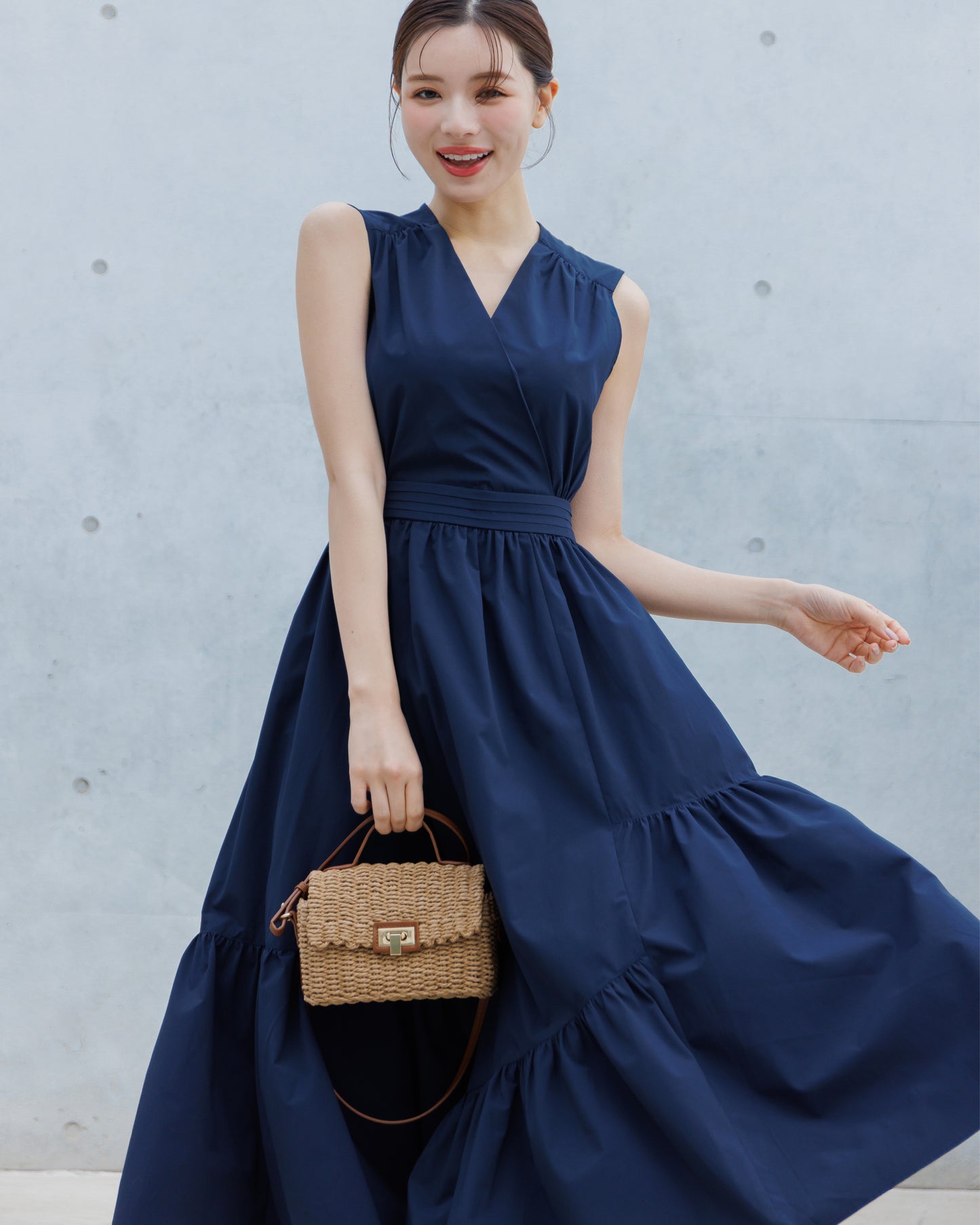 【予約販売】ノースリーブフレアイレヘムワンピース