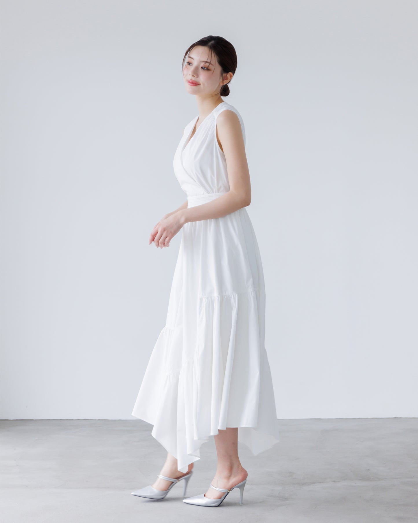 【予約販売】ノースリーブフレアイレヘムワンピース