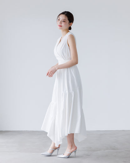 【予約販売】ノースリーブフレアイレヘムワンピース