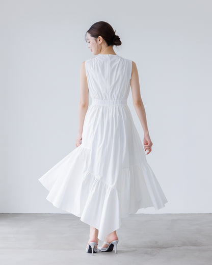 【予約販売】ノースリーブフレアイレヘムワンピース