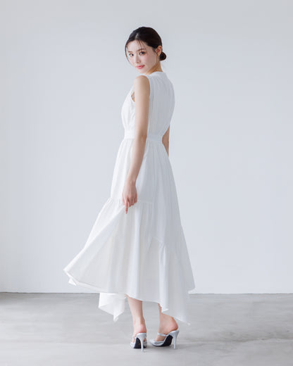 【予約販売】ノースリーブフレアイレヘムワンピース