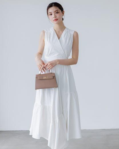 【予約販売】ノースリーブフレアイレヘムワンピース