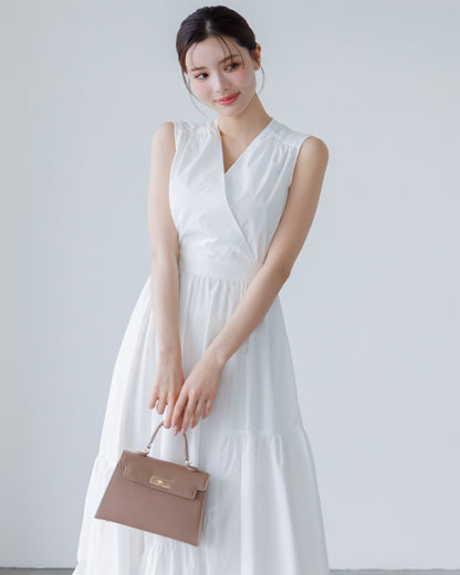 【予約販売】ノースリーブフレアイレヘムワンピース