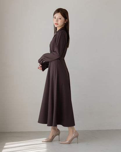 【NEW ARRIVAL】ロングスリーブトレンチフレアワンピース