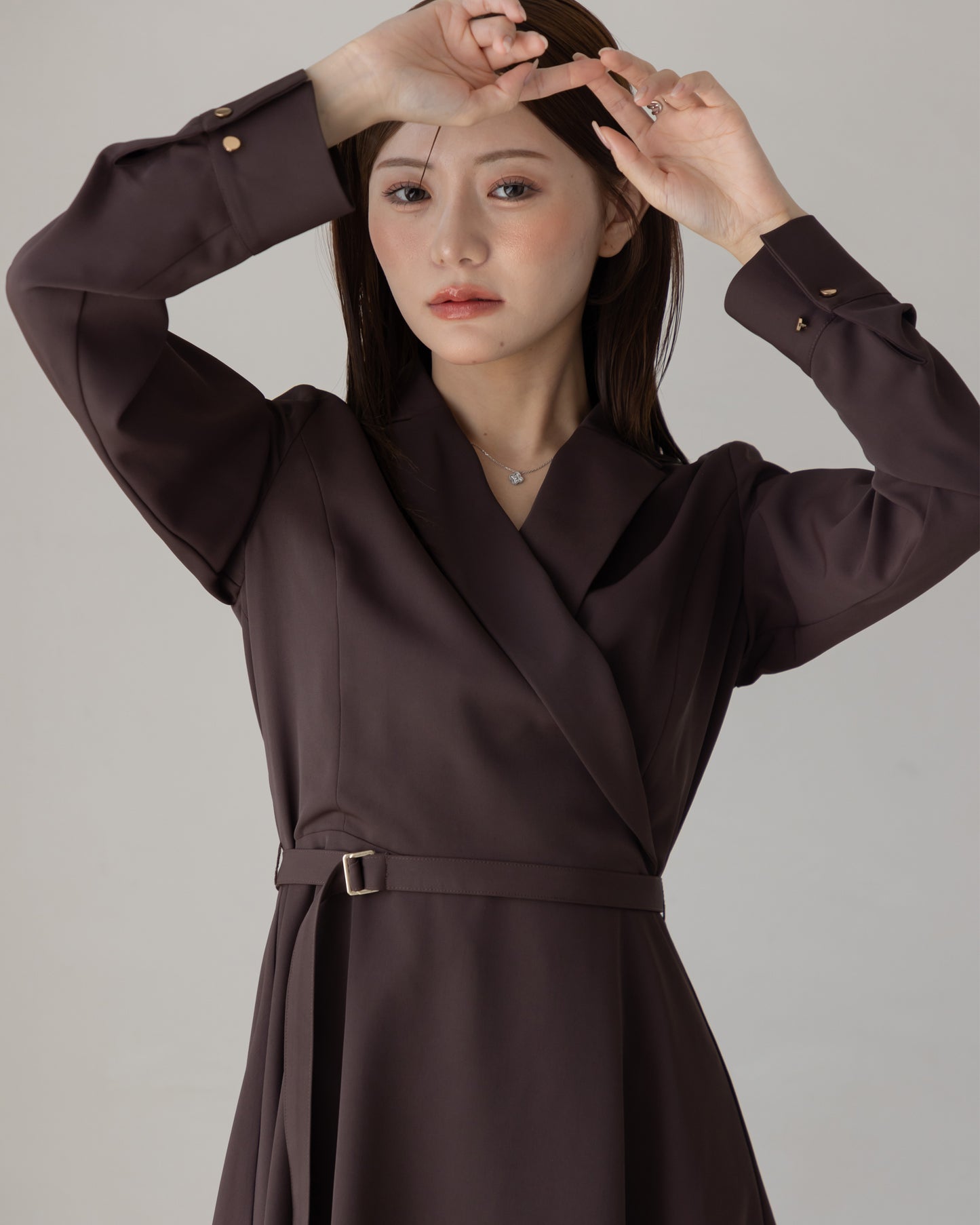 【NEW ARRIVAL】ロングスリーブトレンチフレアワンピース