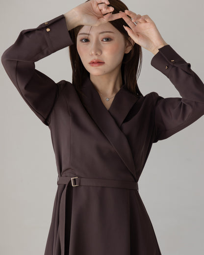 【NEW ARRIVAL】ロングスリーブトレンチフレアワンピース