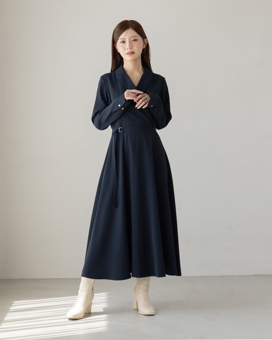 【AUTUMN ITEM】ロングスリーブトレンチフレアワンピース