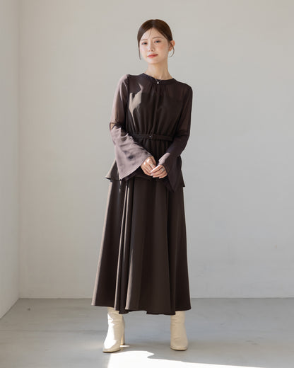 【NEW ARRIVAL】ペプラムシフォンボリュームワンピース