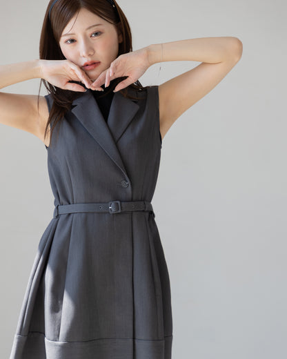 【NEW ARRIVAL】ノースリーブトレンチミニワンピース