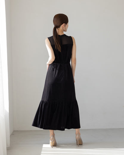 【NEW ARRIVAL】ノースリーブシアーベロアワンピース
