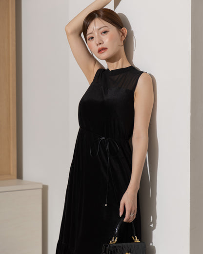 【NEW ARRIVAL】ノースリーブシアーベロアワンピース