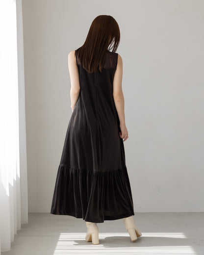 【NEW ARRIVAL】ノースリーブシアーベロアワンピース