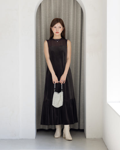 【NEW ARRIVAL】ノースリーブシアーベロアワンピース